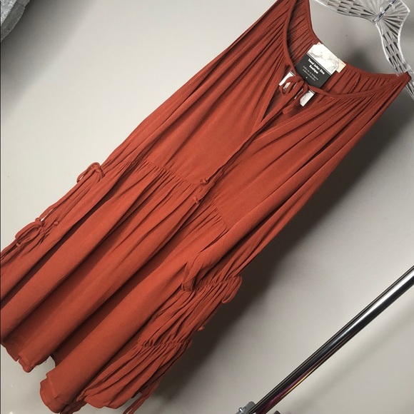 BRICK TUNIC BABY DOLL COLD SHOULDER TOP - Picture 4 of 8